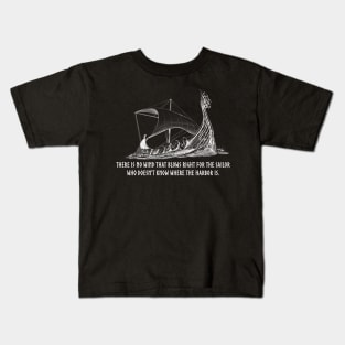 Norwegian Viking Proverb On Sailing - Norse Longship Kids T-Shirt